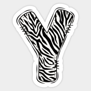 Zebra Letter Y Sticker